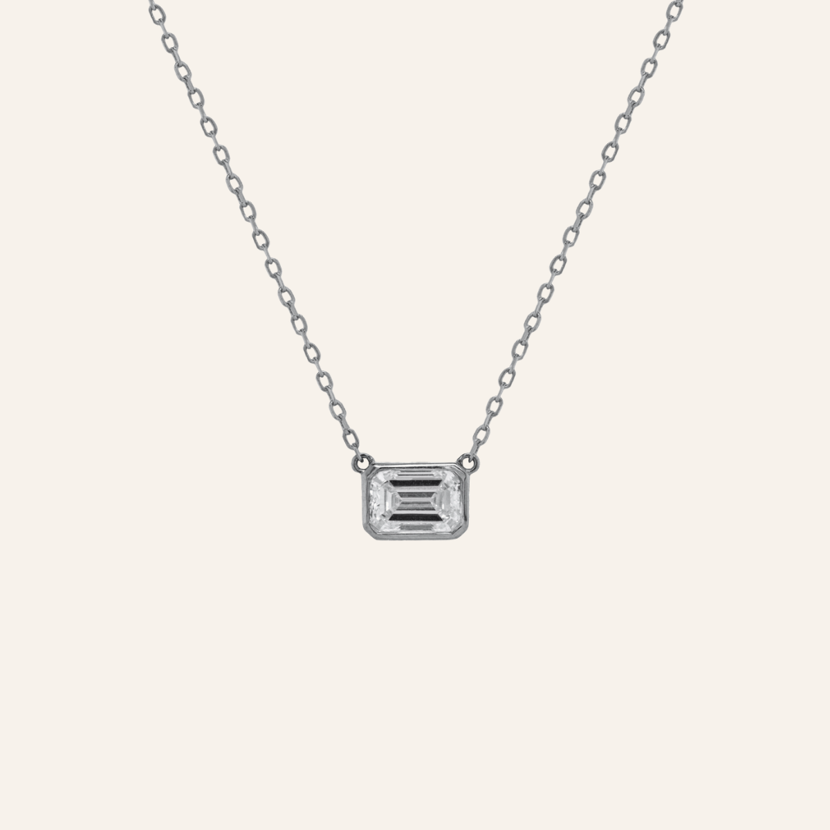 Emerald Bezel Necklace