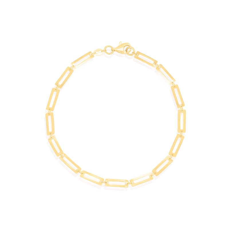 Yellow Gold Rectangle Links Bracelet-1