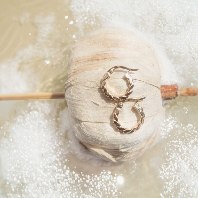 Twisted Rope Huggies Earrings