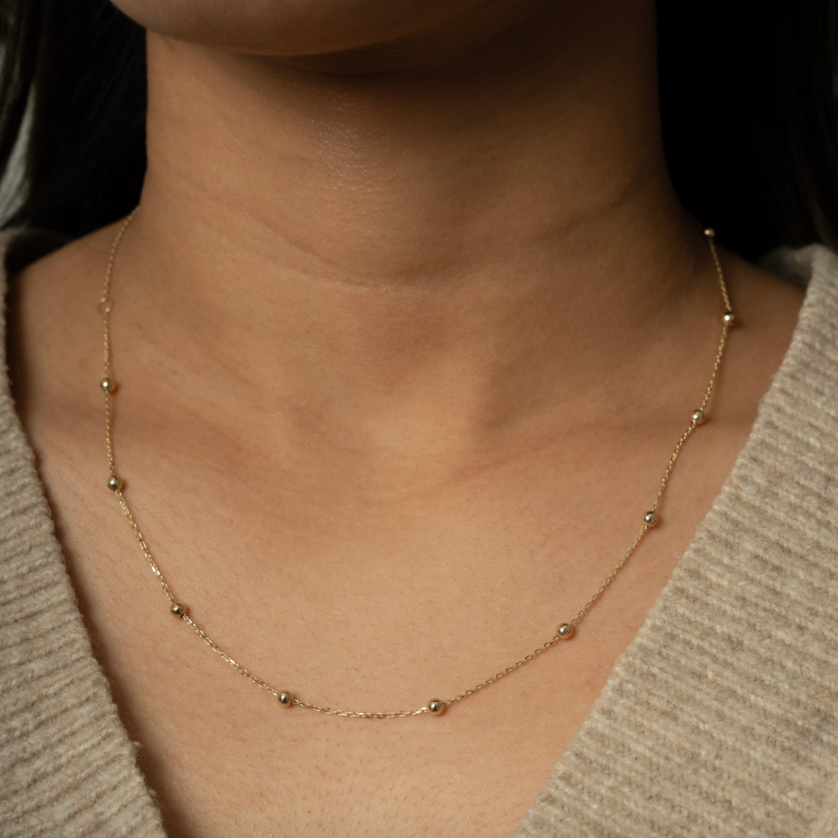 Gold Beaded Necklace