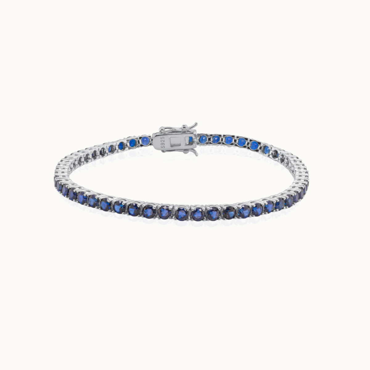 Lab-Grown Sapphire Tennis Bracelet
