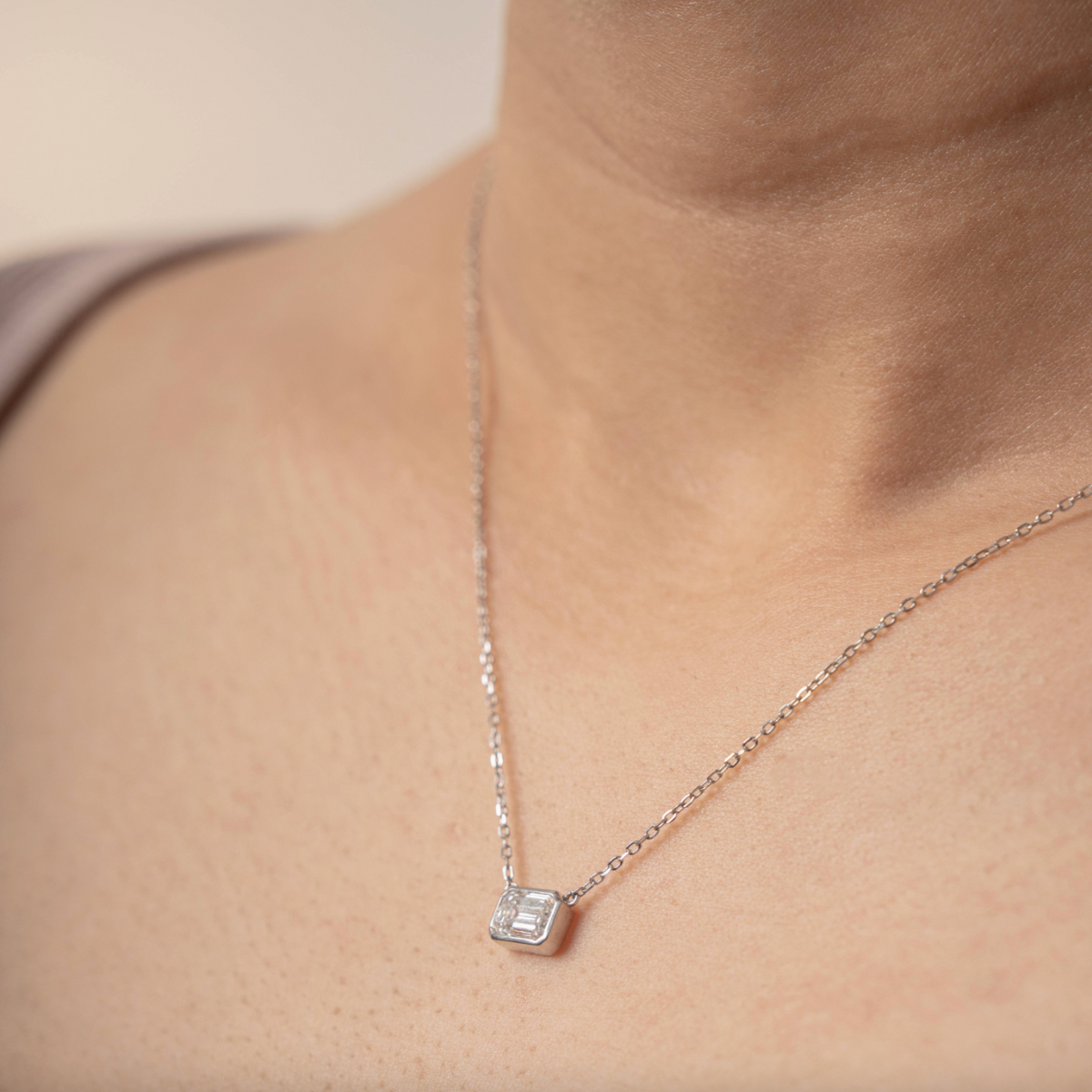 Emerald Bezel Necklace