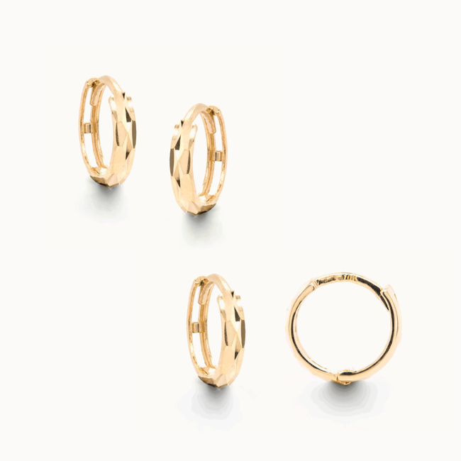 Petite Facet Hoops