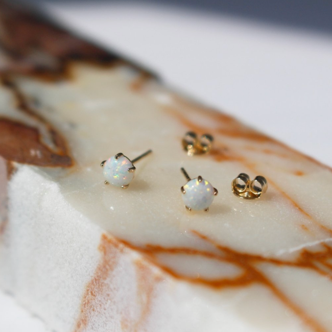 Opal Prong Studs