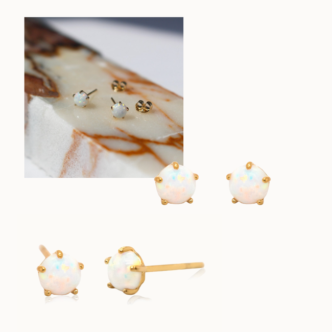 Opal Prong Studs