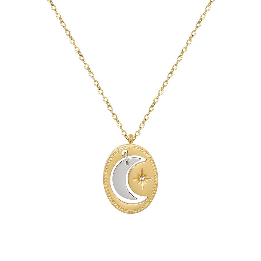 Silver & Gold Moon Necklace