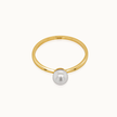 Yellow Gold Freshwater Pearl Solitaire Ring
