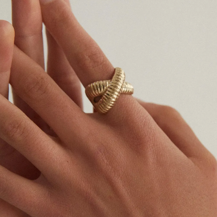 Cross Baguette Ring