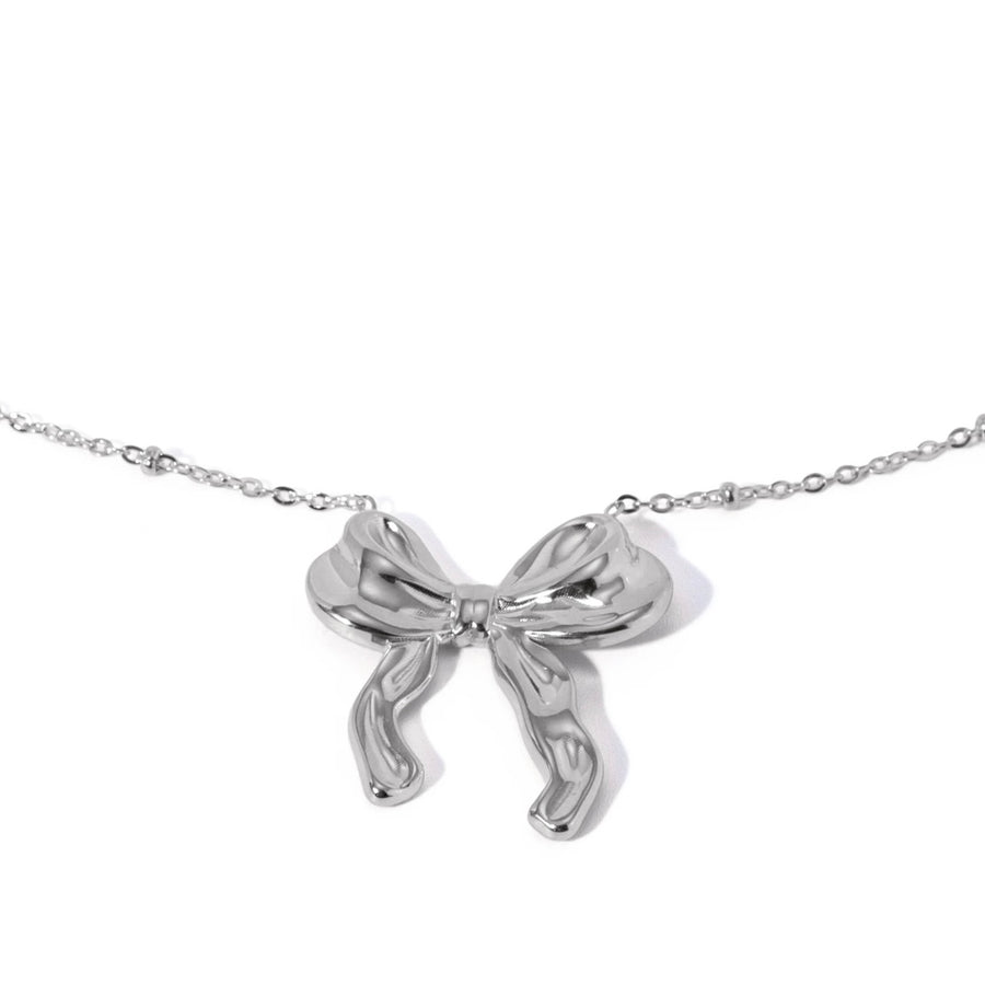 Silver Bow Necklace