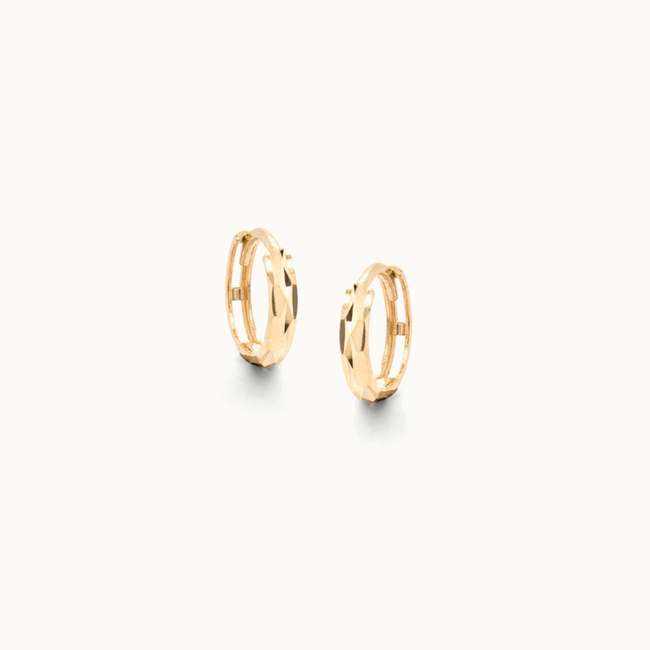 Petite Facet Hoops