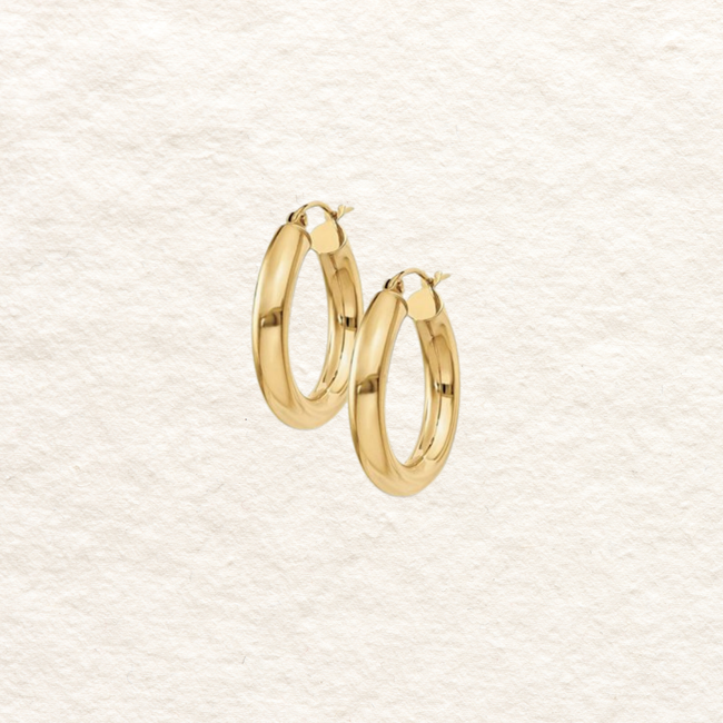 Gold Tube Hoops 18mm