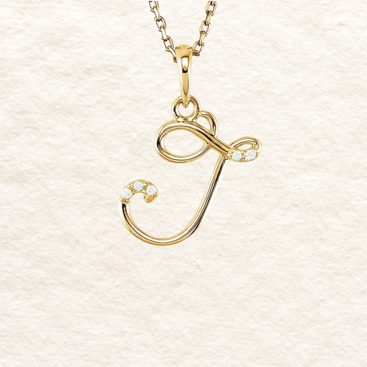 Diamond Cursive Initial Necklace