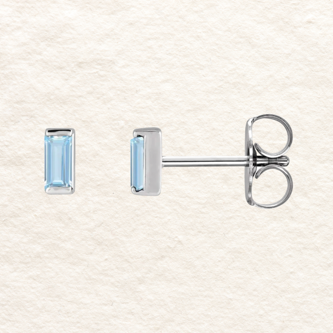 Sapphire Baguette Studs