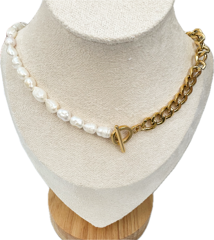 Cuban Pearl Statement Necklace