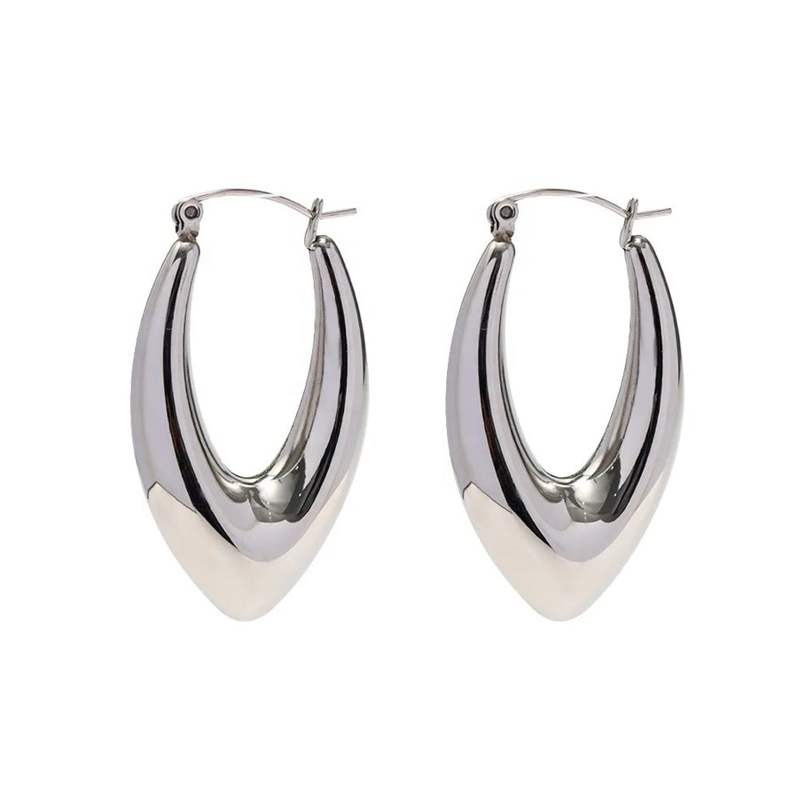 Silver Drop Hoops