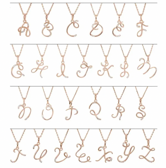 Diamond Cursive Initial Necklace