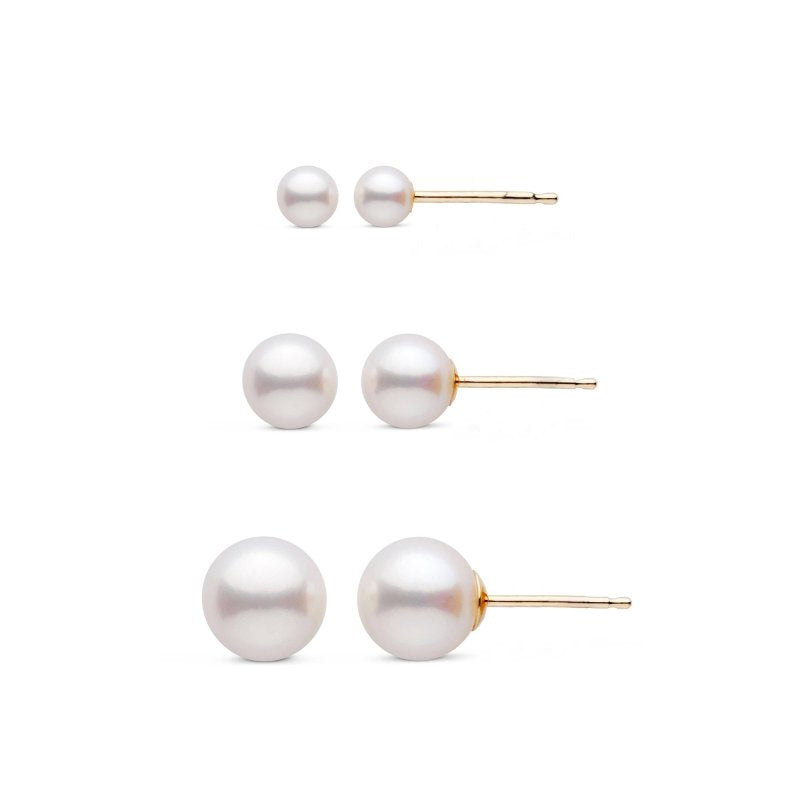 Genuine Cultured Round Pearl Studs