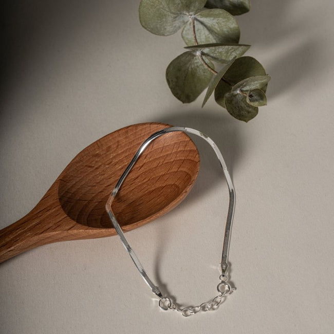 Silver Herringbone Bracelet