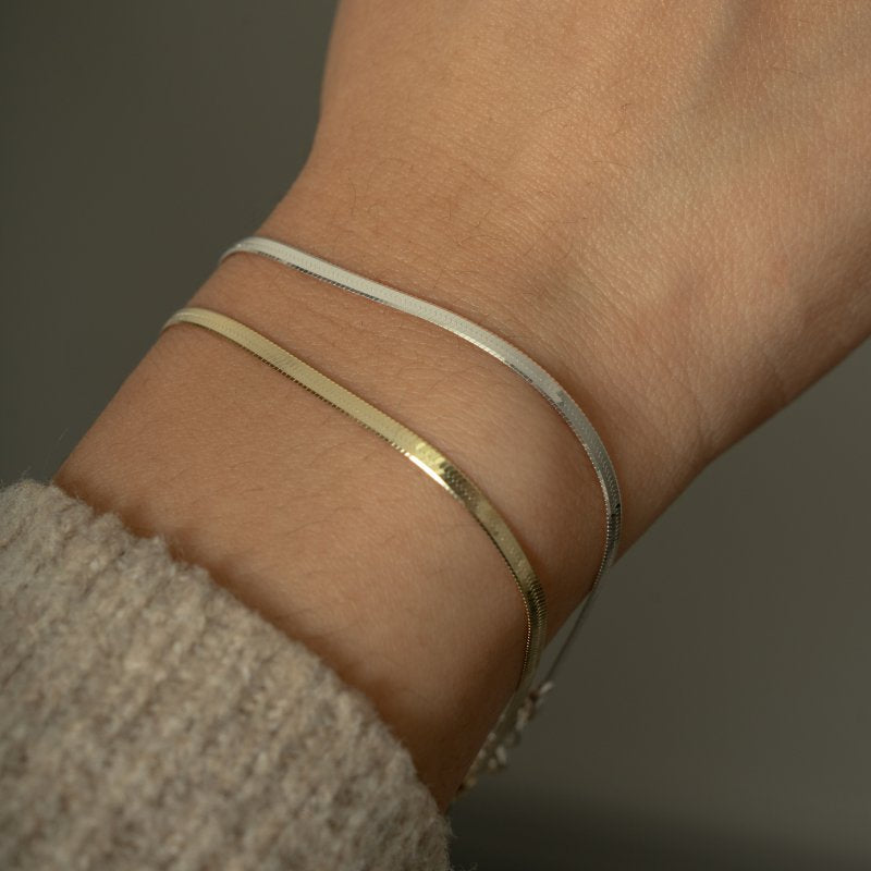 Silver Herringbone Bracelet