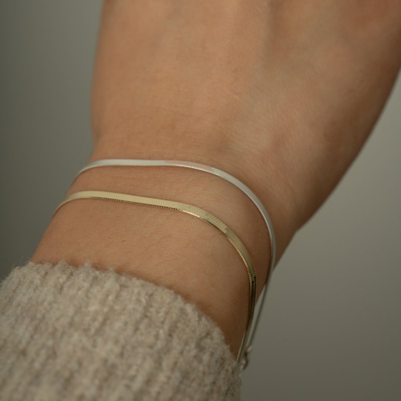Silver Herringbone Bracelet