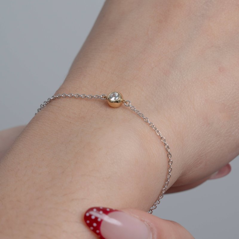 Two-Tone Bezel Bracelet