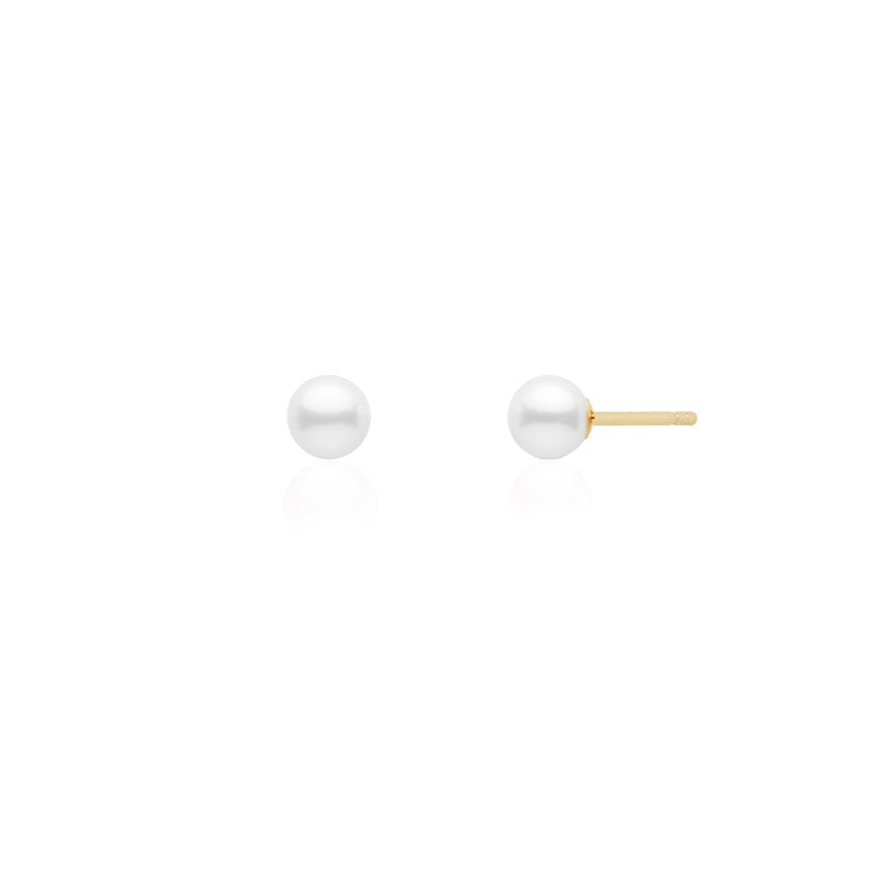 Genuine Cultured Round Pearl Studs