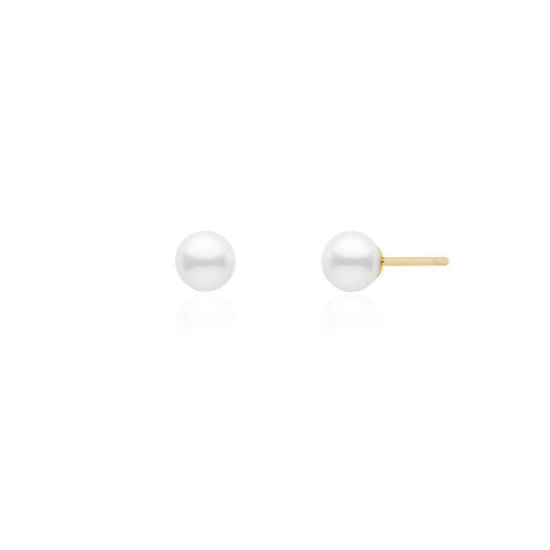 Genuine Cultured Round Pearl Studs