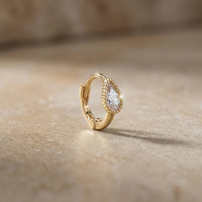 Single Pear Hoop