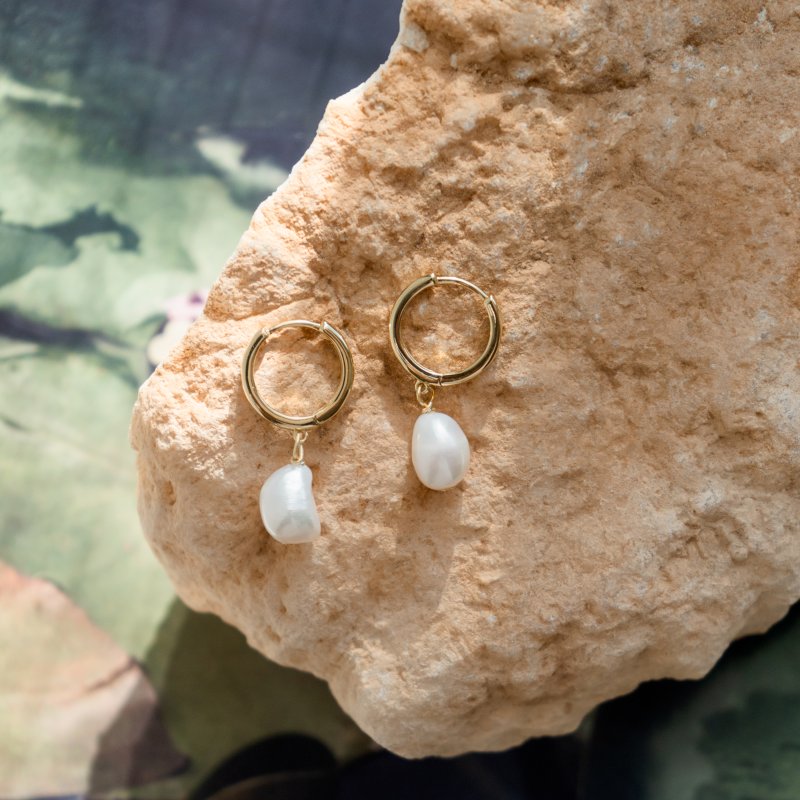 Baroque Pearl Huggies