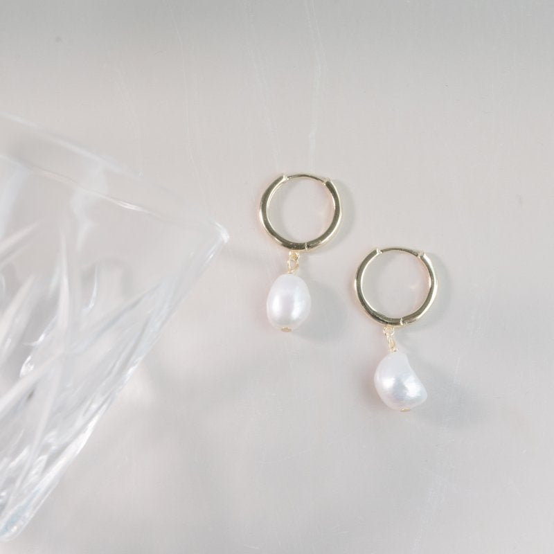 Baroque Pearl Huggies