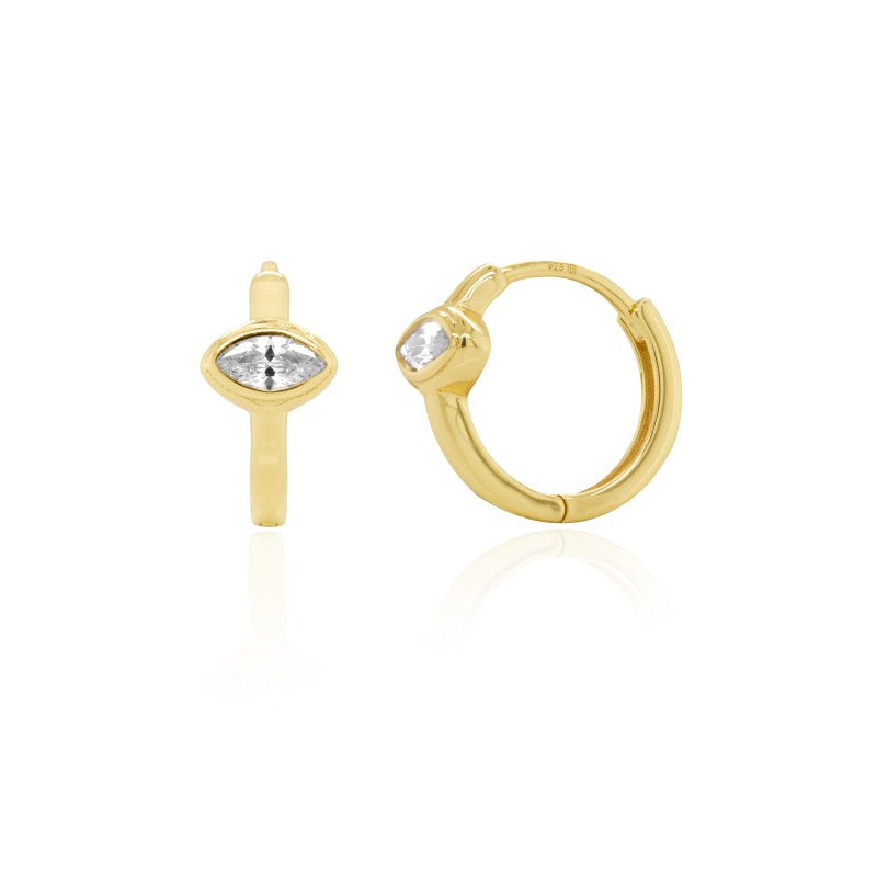 Marquise Bezel Huggies