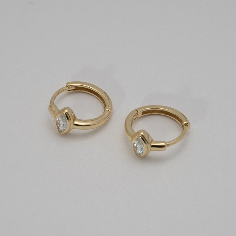 Marquise Bezel Huggies