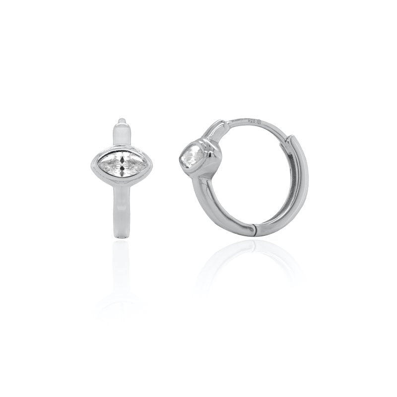 Marquise Bezel Huggies