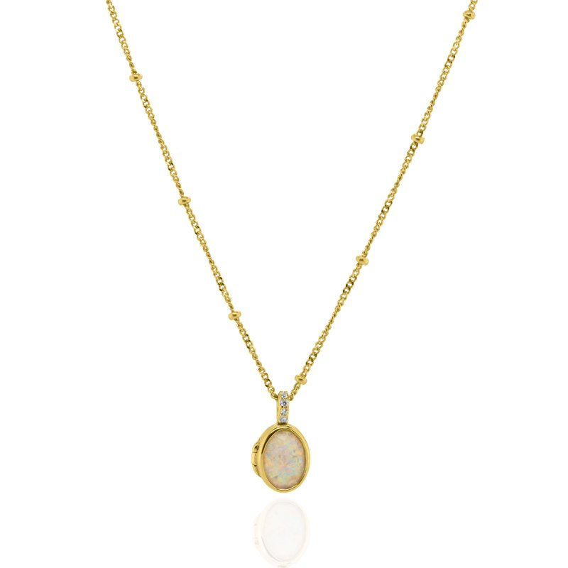 Opal Locket Necklace