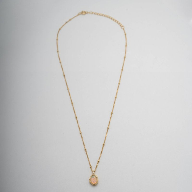 Opal Locket Necklace