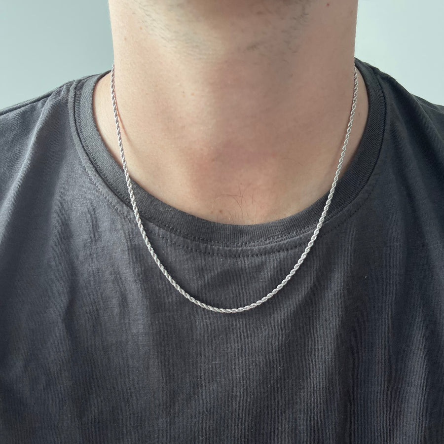Men’s Silver Twist Necklace